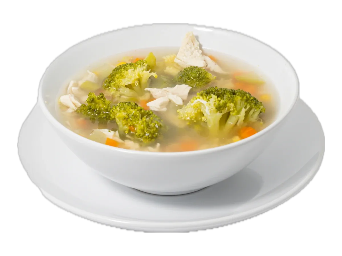 Caldo de pollo y verduras