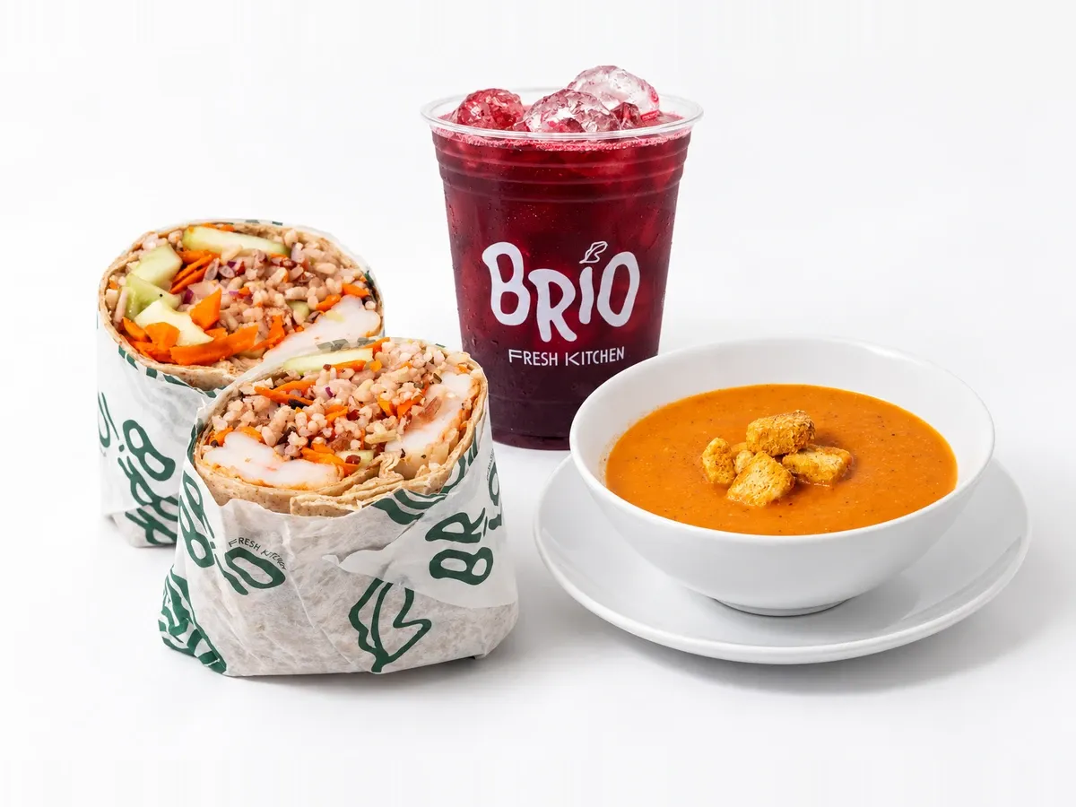 Wrap + sopa o crema + agua